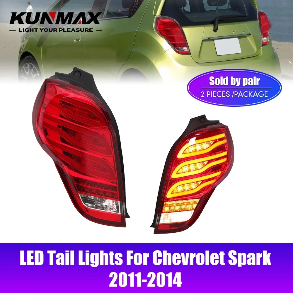 

LED Tail Lights For Chevrolet Spark 2011-14 Sequential Turn Signal DRL Brake Reverse Plug And Play Car Rear Tail Light Assembly