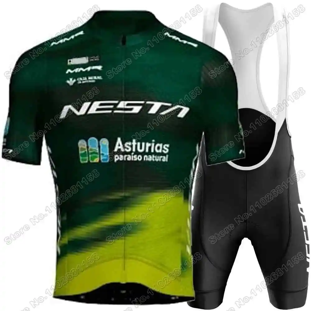 2025 NESTA MMR Cycling Jersey Set Summer Spain Asturias Cycling Clothing Men Short Sleeve Kit Road Bike Shirt Suit Bib Shorts