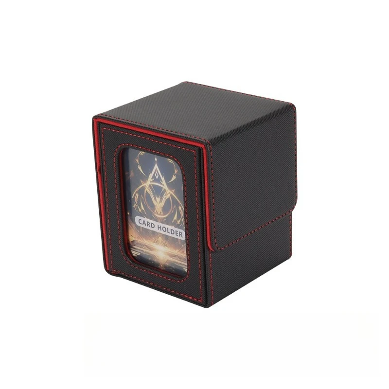 100+ تحميل بطاقة التداول صندوق سطح السفينة اثنين نافذة تصميم بولي Leather الجلود المغناطيسي إغلاق بطاقة الألعاب صندوق تخزين لبطاقات YuGiOh MTG الرياضية