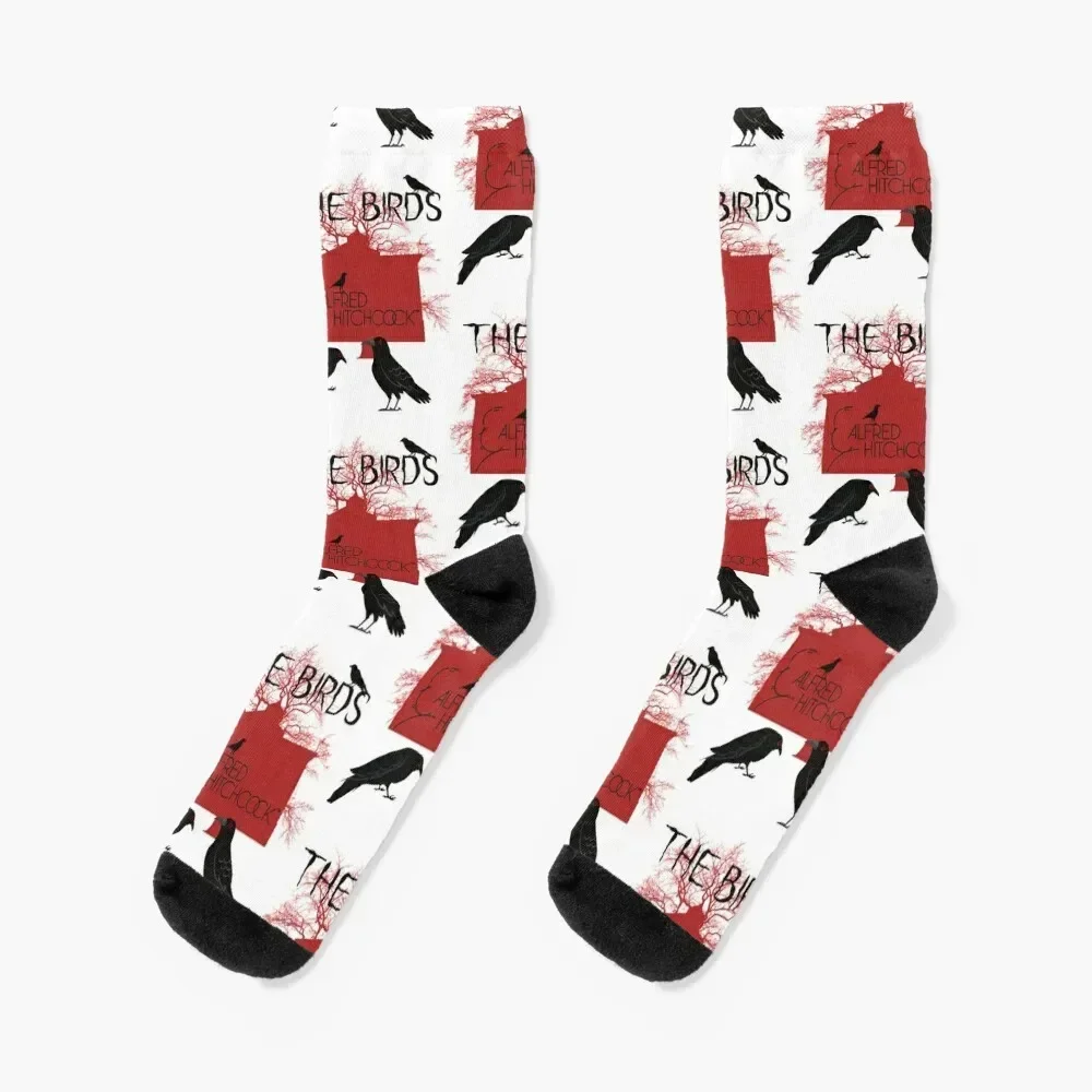 

Alfred Hitchcock - The Birds (Red Version) Socks men cotton high quality short Christmas Socks For Man Women's