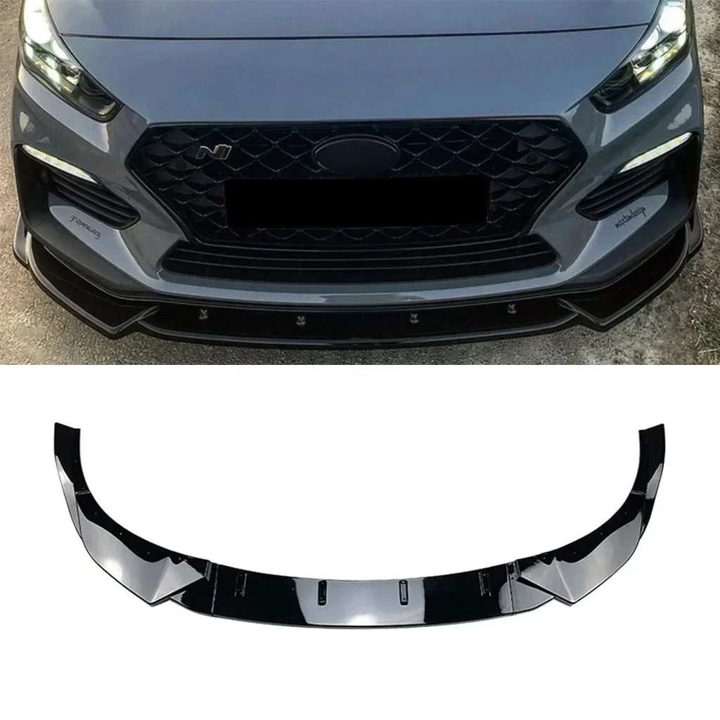 

New! Front Bumper Lip Spoiler Splitter For Hyundai I30N MK3 MK3.5 2017-2019 2020-2023 Glossy black Car Styling Body kits