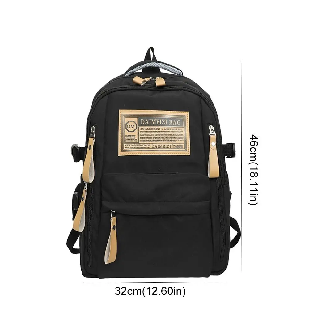 High Quality Fashion Students Backpack Vintage Oxford School Bag Leisure Multi Pocket Shoulder Bag Textbook