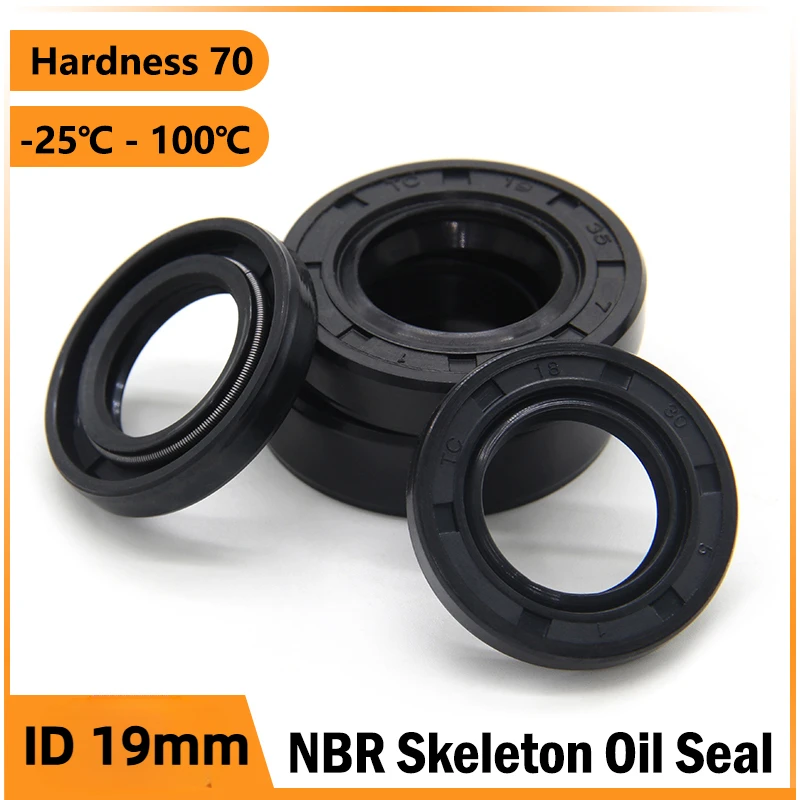 2/5/10pcs ID19mm NBR Skeleton Oil Seal TC-19*28/29/30/32/35/40/47*5/7/8/10mm Nitrile Rubber Shaft Double Lip Oil Sealing Gaskets