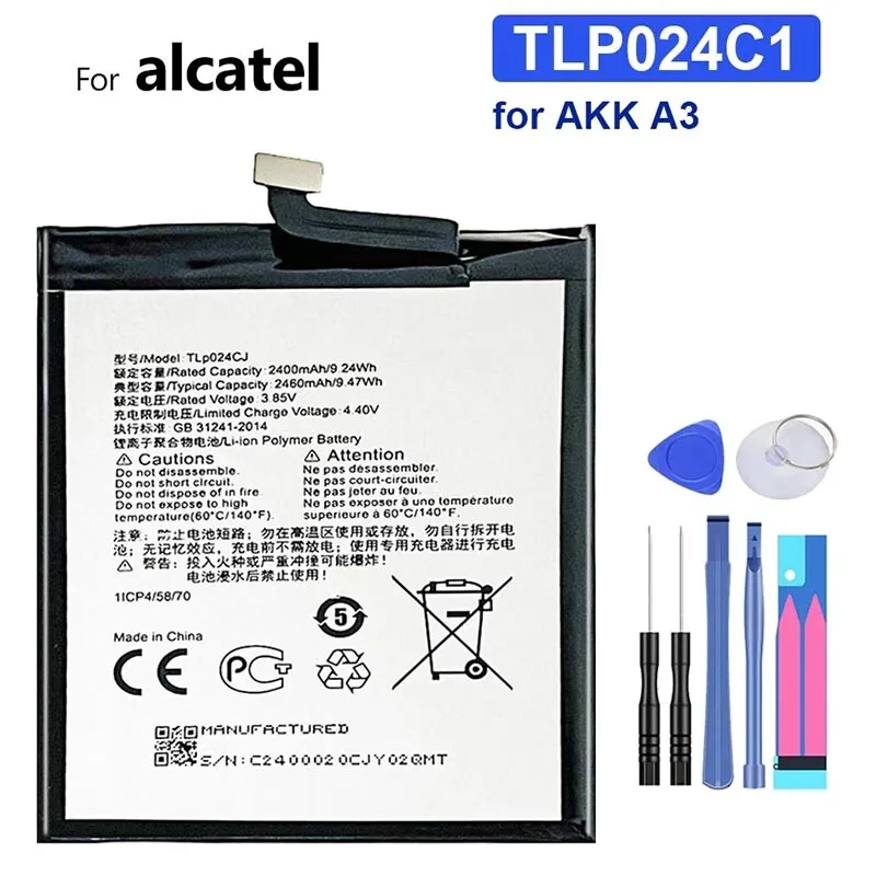 

Новая замена аккумулятора TLp024C1 для Alcatel A30 5046G 2400 мАч + инструменты