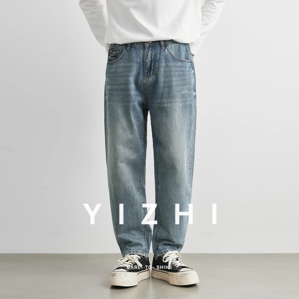 Men's Tapered Jeans Autumn Koren Fashion Loose Fit Casual Long Trousers Comfortable Breathable Classic Vintage Sle Men Jeans