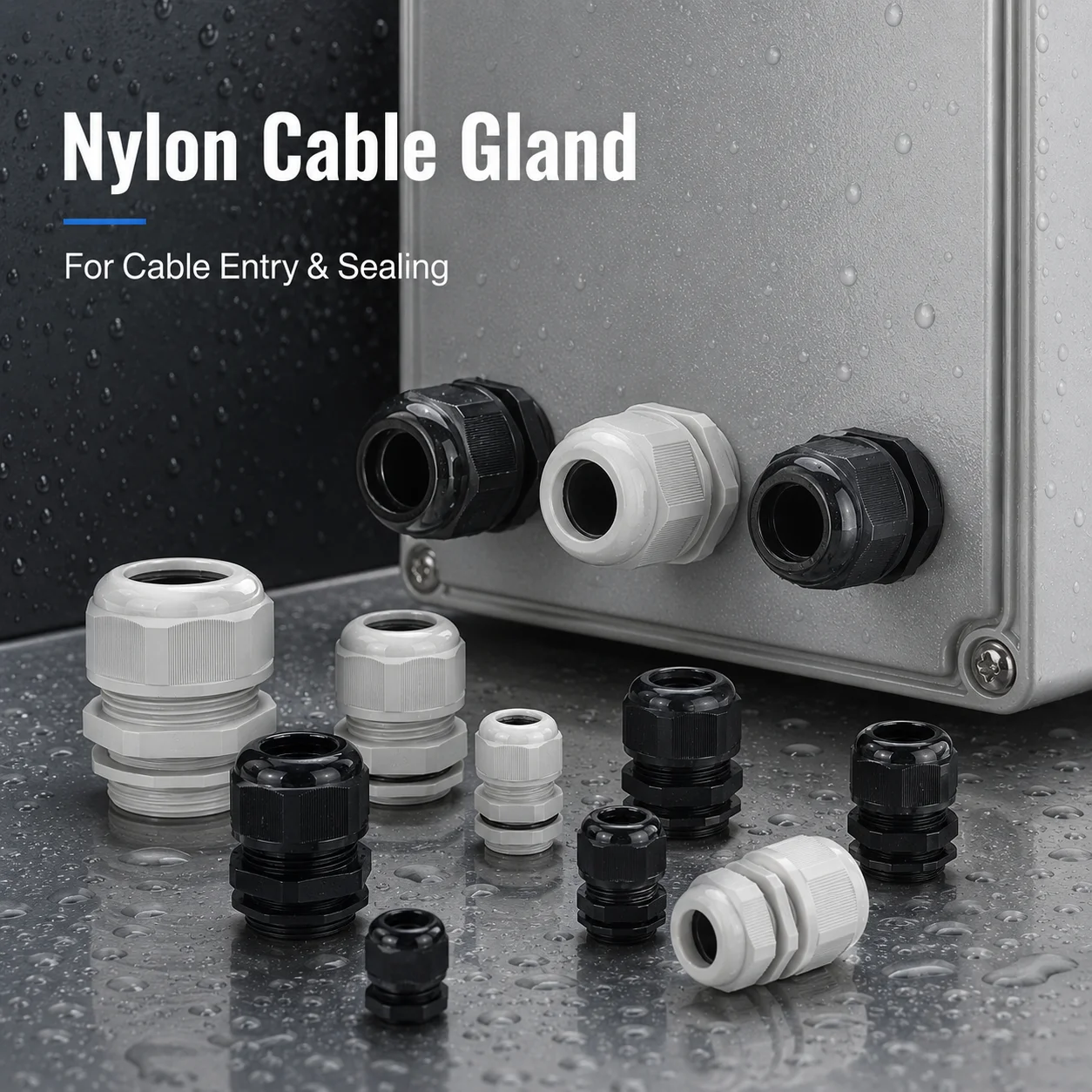 IP68 Waterproof Cable Gland PG7 PG9 M12 M16 M20 M25 White Nylon Plastic Cable Seal Joint Connector Fixed Cable Gland for Outdoor