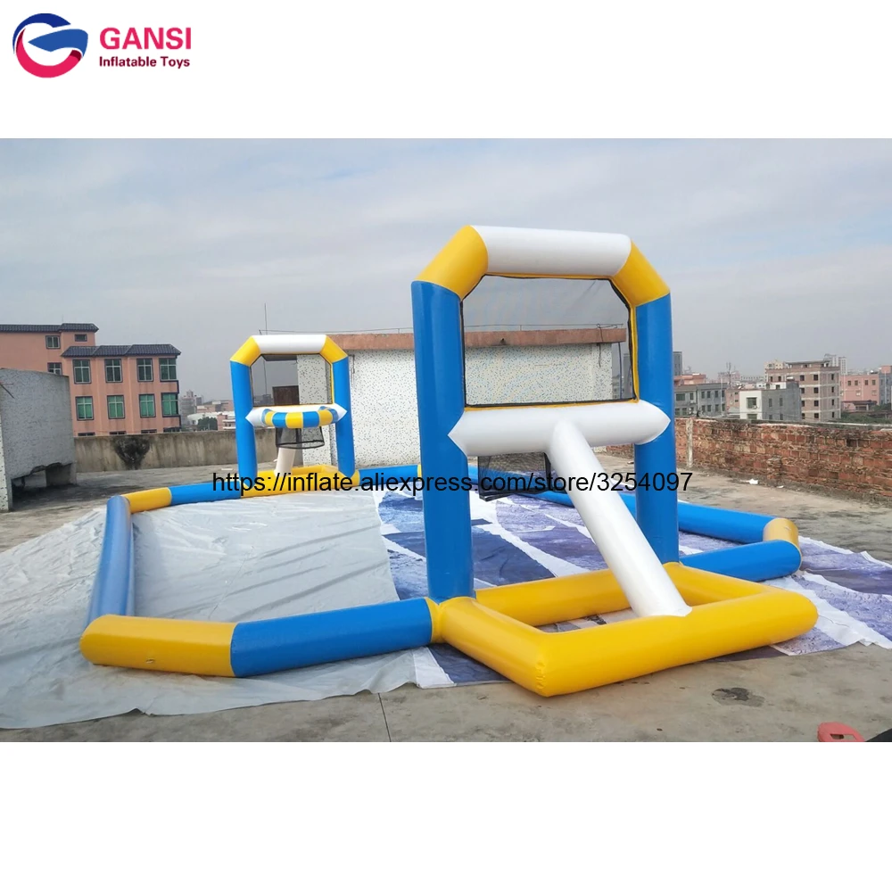 

Sports Inflatable Football Pitch Arena Court Floating on Water Inflatable Basketball Filed