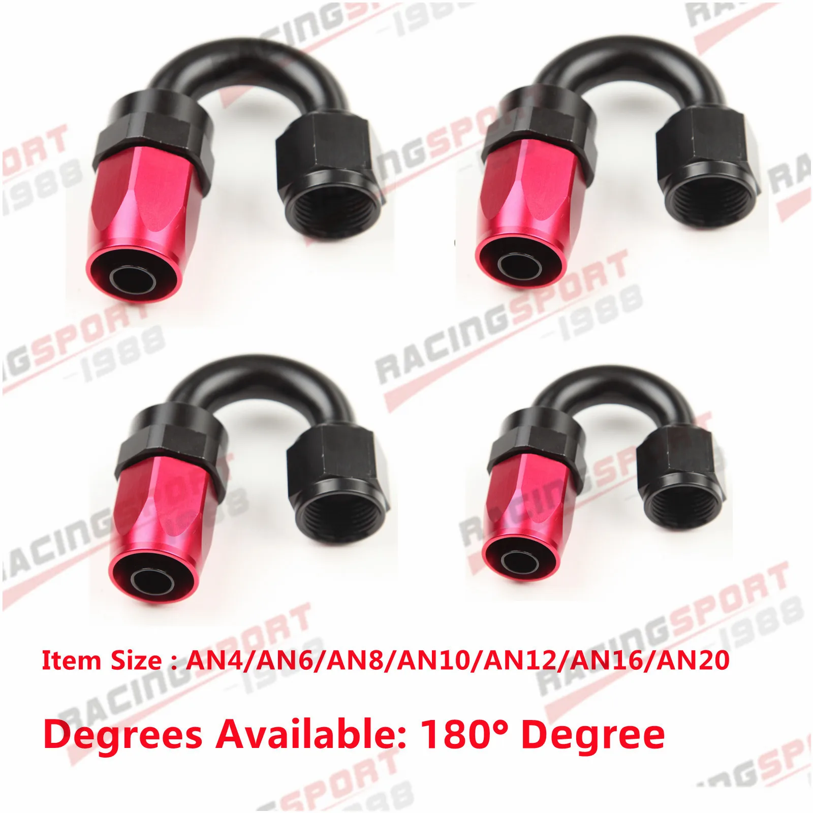 AN4/AN6/AN8/AN10/AN16 180° Degree Aluminum Swivel Hose End Fitting Adapter Oil Fuel Line NPT PLUG Wholesale