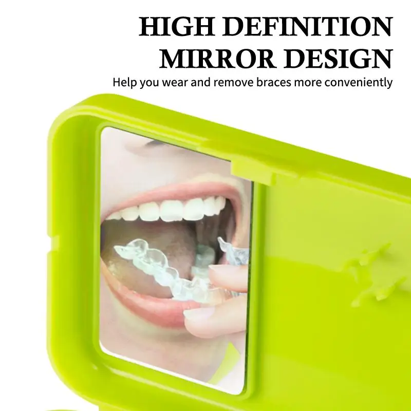 Oral Hygiene Professional Dental Cleaning Kit Includes 1 Mirror 1 Denture Brush 1 Brace Extractor for Travel Convenience