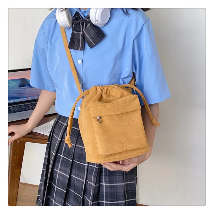 

Сумка на шнурке, утолщенная вельветовая сумка через плечо, повседневная универсальная женская сумка для мобильного телефона