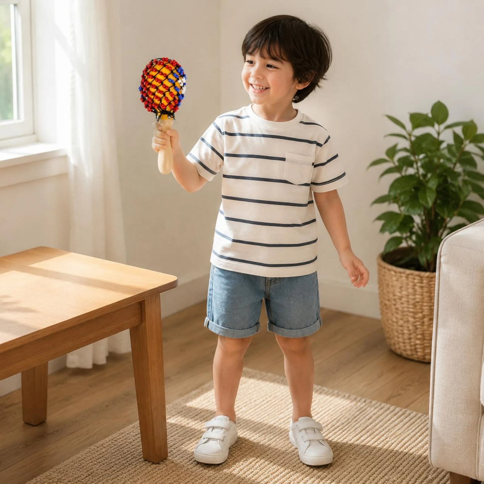 Musical Instrument Maraca - Wooden Maracas Wood Handle Beaded Maracas
