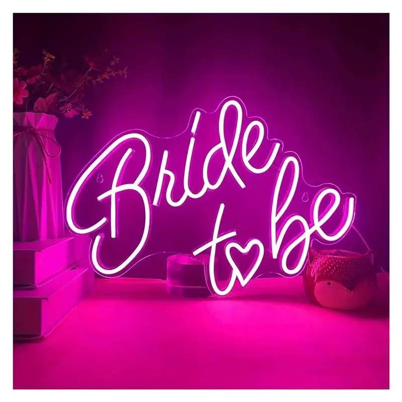 Bride To Be Neon Sign Light USB Powered Brightness Adjustable For Engagement Bachelorette Party Wedding Room 40cmx28cm
