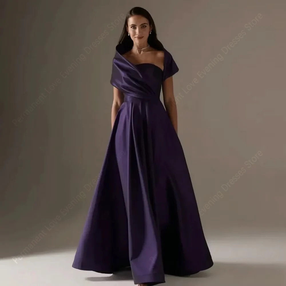 

2025 Off The Shoulder Women A-Line Evening Dresses Fascinating Sleeveless Prom Gowns Mopping Length Vestidos De Noche Customized