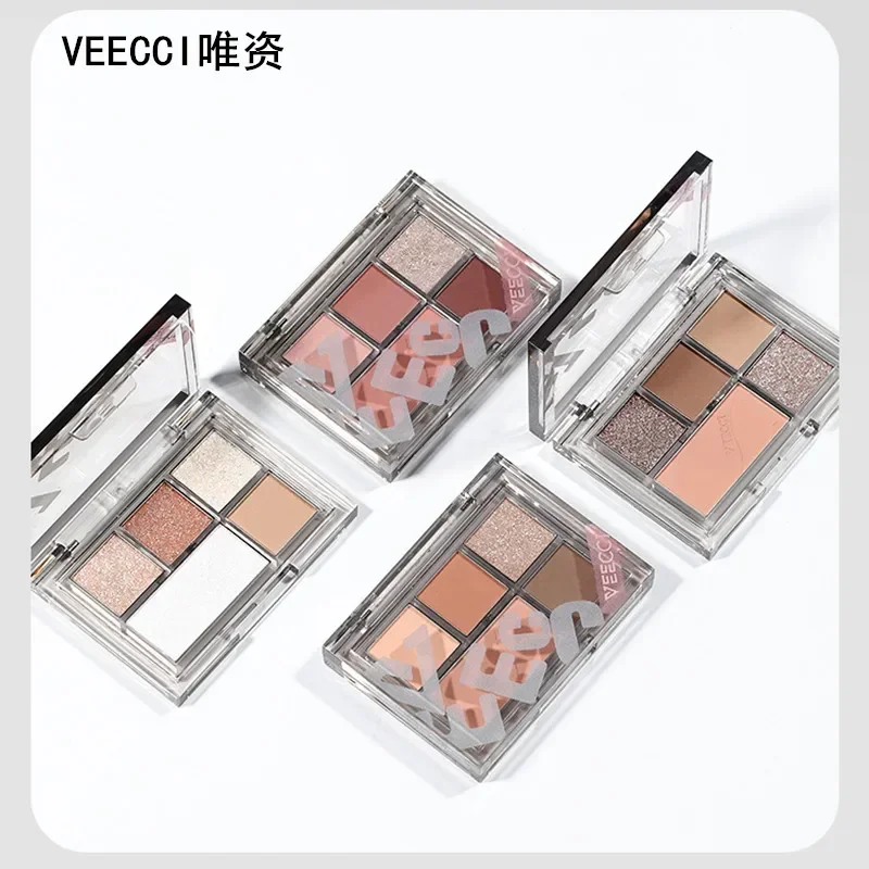 Veecci Eyeshadow Palette Five Color Matte Pearlescent Powder Earth Color Long Lasting Eye Makeup Eyeshadow