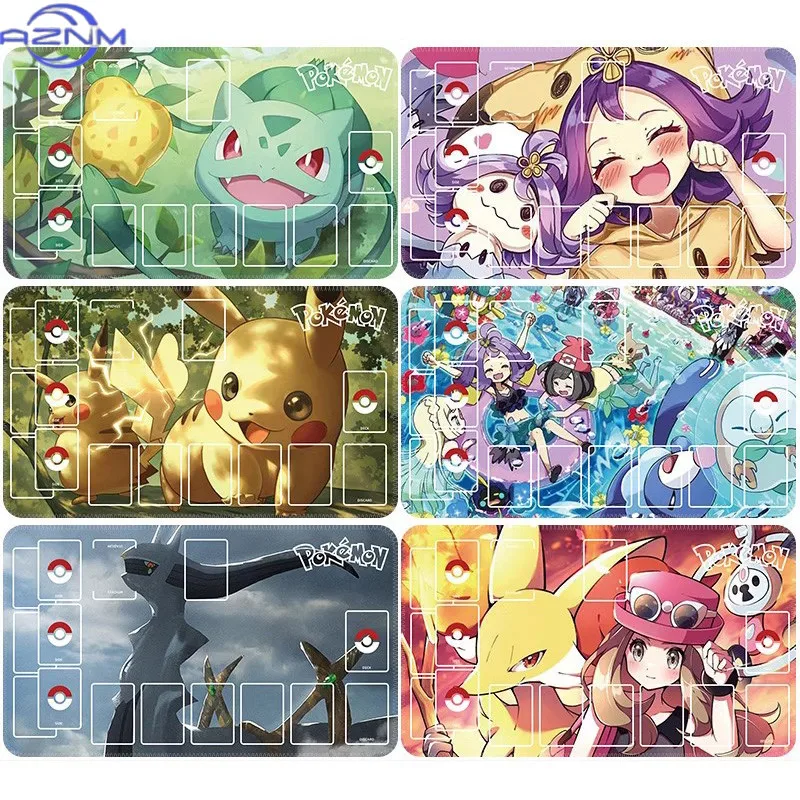 Pokemon Trainer & Monster TCG Playmat, Waterproof Non-Slip Trading Card Game Mouse Pad for Table