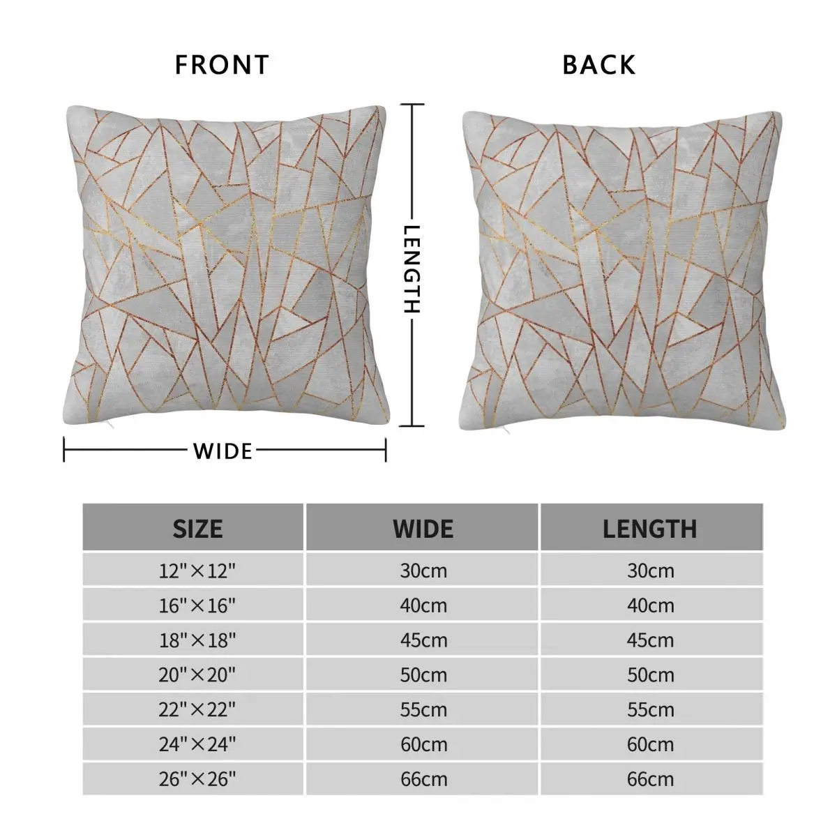 Shattered Concrete Square Pillowcase Polyester Linen Velvet Creative Zip Decorative Room Cushion Cover 45x45