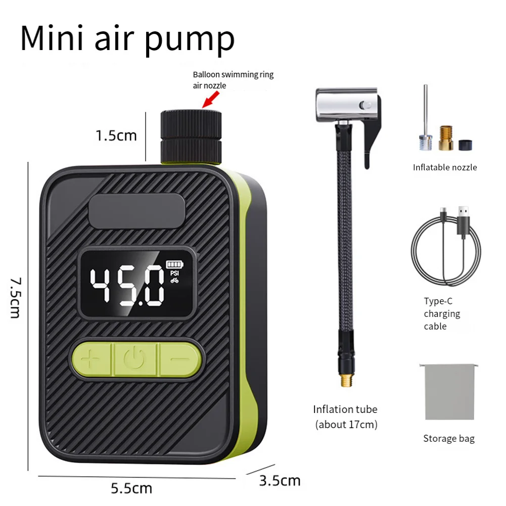 Compact 150PSI Electric Pump for Motorcycles for Quick Tire Inflation with Built In Pressure Monitor for Cyclists