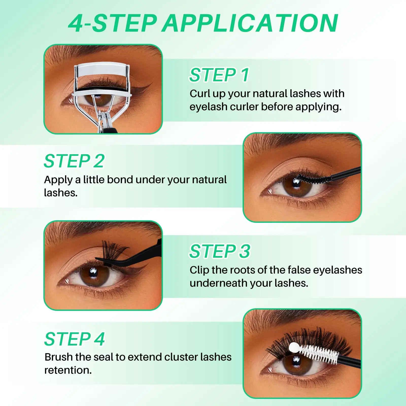 LASHSUN 200PCS 100D DIY Cluster Lashes Kit 10-16mm Mixed D Curl Wispy Soft And Comfortable False Eyelashes Long-Lasting Lashes K