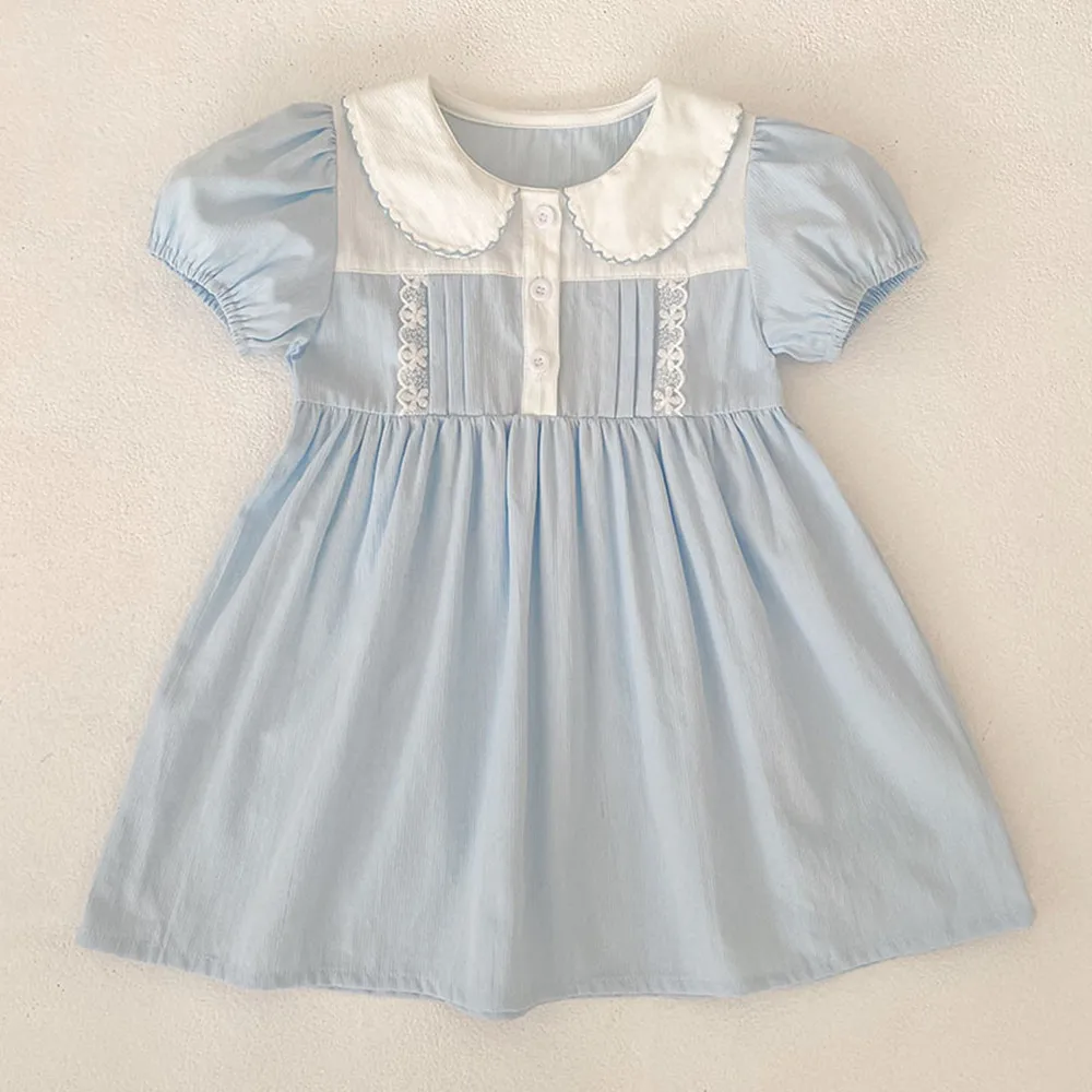 

kids clothes girls summer dresses Girl's A-line skirt princess dress Lace patchwork dress baby girl dress