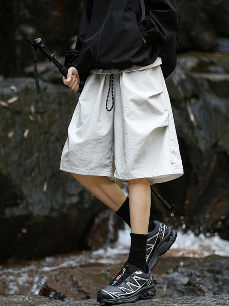 

Американский Sle Qui Dry orts Мужская летняя уличная одежда Ледяной шелк Пляжная солдатская спецодежда Свободные повседневные брюки пять четвертей