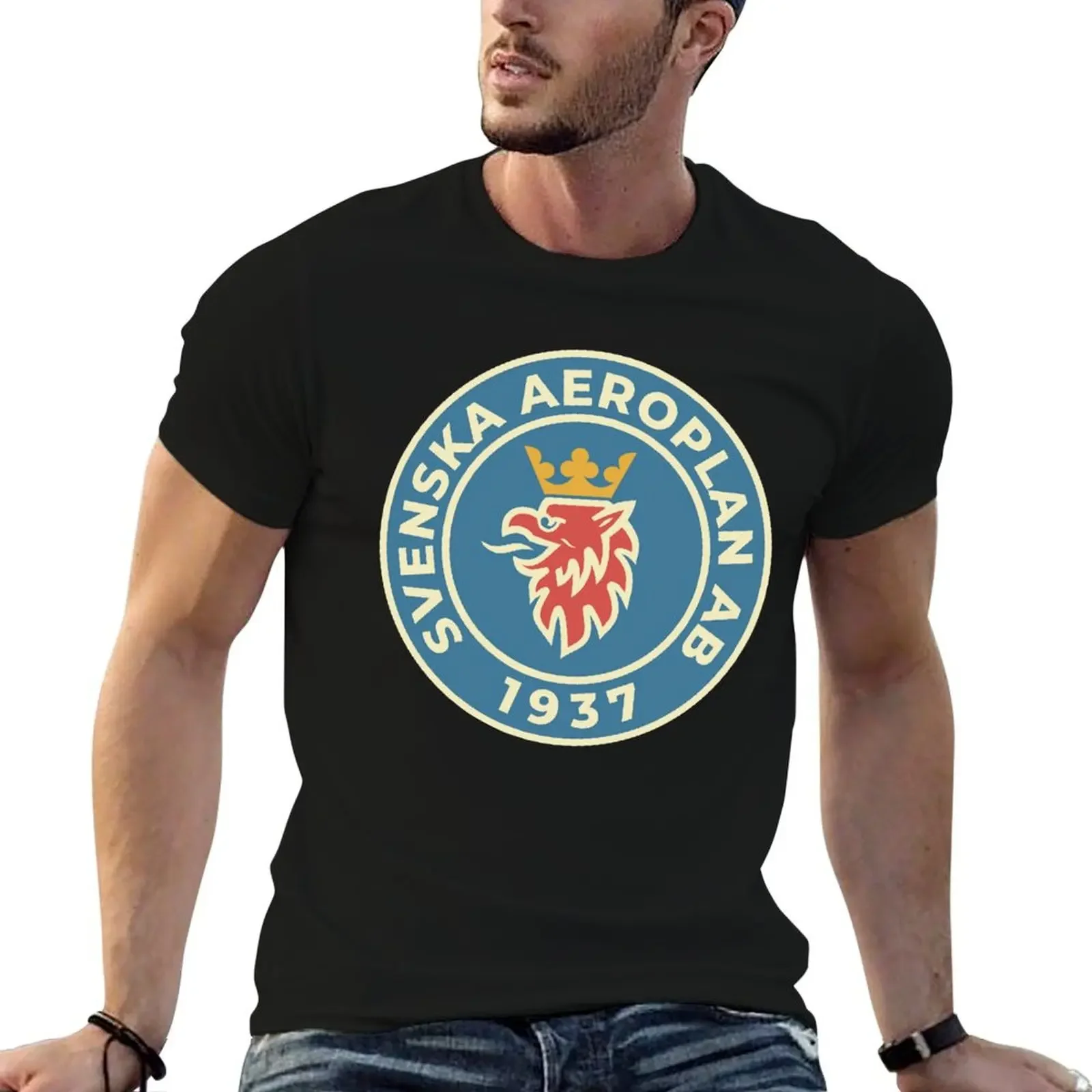 

Svenska aeroplan ab saab T-Shirt oversized cute tops men t shirt