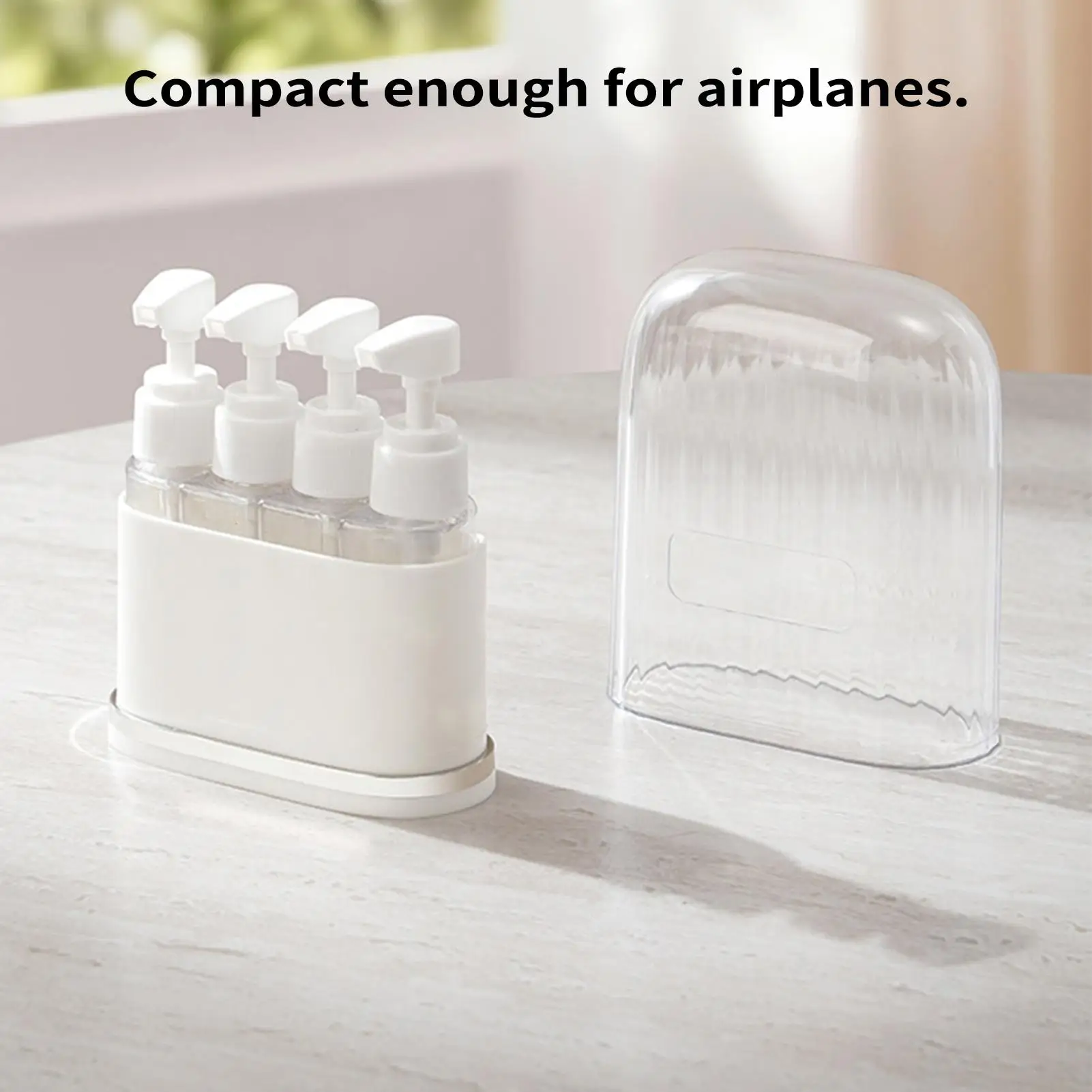 Travel Dispenser Bottle 4 Pieces Leak-proof Refillable Conditioner Organizer With Scales And Labels Travel Toiletries Containers