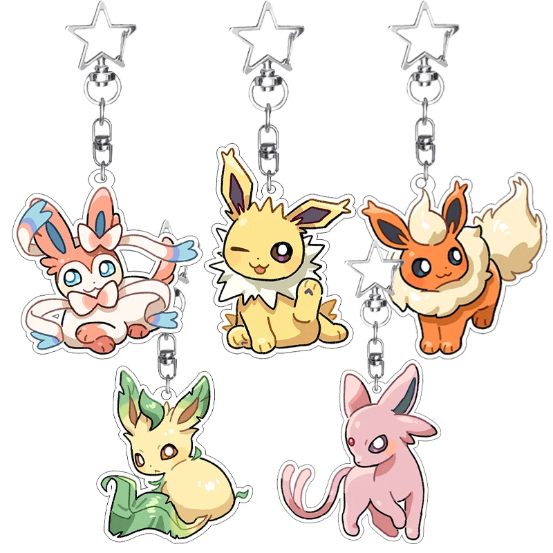 

Акриловый брелок 5 см с двусторонней печатью в стиле аниме: Вапореон, Джолтеон, Иви, Флареон, Эспеон. Подвеска для сумки, аксессуары, подарки, игрушки, декор.