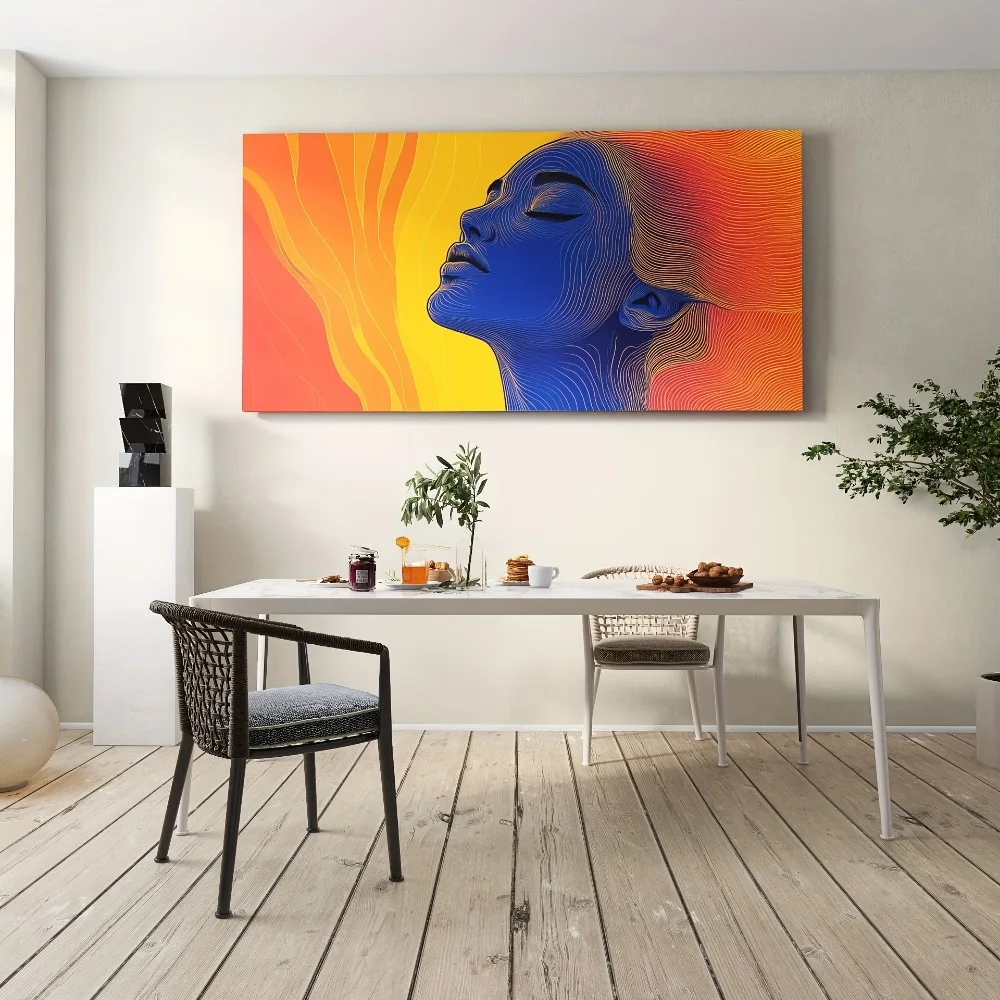 

Vibrant abstract reborn canvas art 1.5 inch thick pine frame, upholstery - stylish gift ideas for colorful,serene facial designs