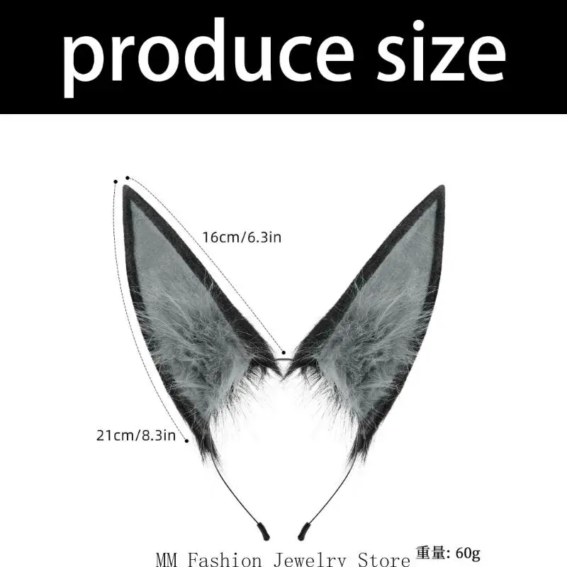 D0UB Hedendaagse Dierenoren Hoofddeksel Zachte Haarband Mode Haarornament Voor Rollenspel Kerst Festival Gelegenheid