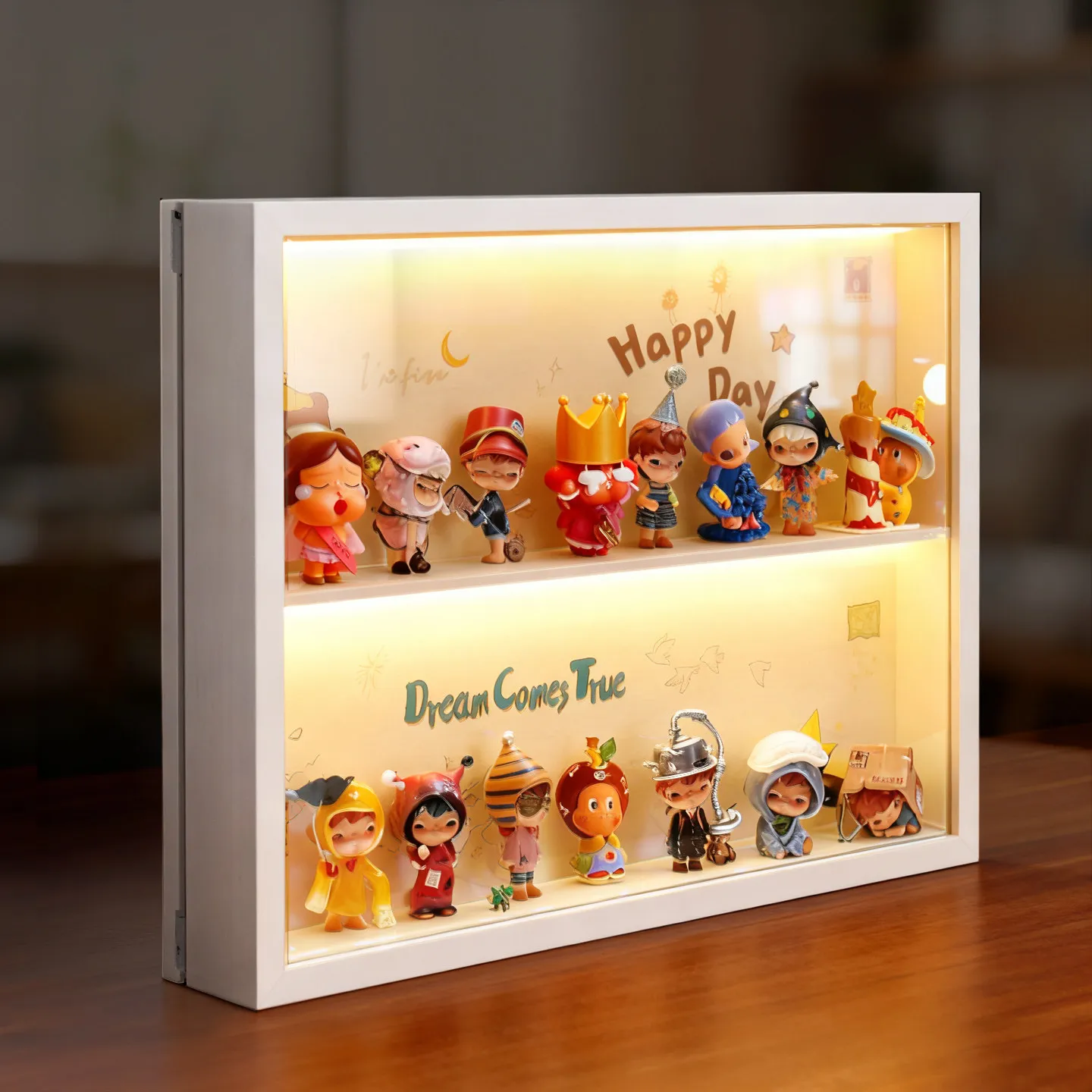 Meter box decorative painting with lamp blind box storage distribution box figure rack mural