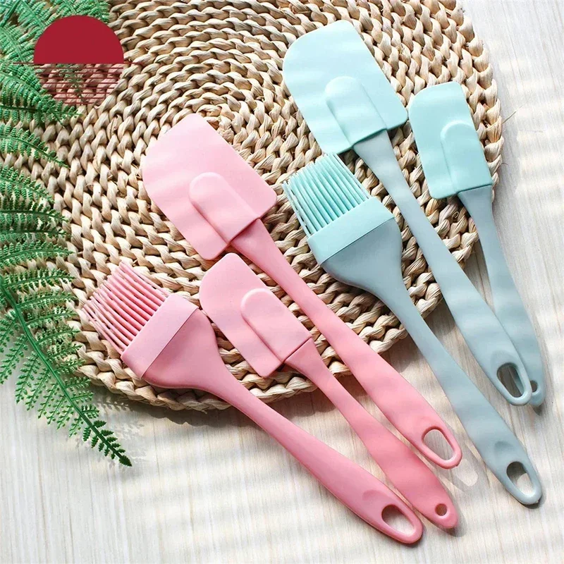 3Pcs Cake Silicone Spatula Set Heat Resistant Rubber Spatulas Mixer Non-Stick Double Sided Cream Scraper Oil Brush Kitchen Tools