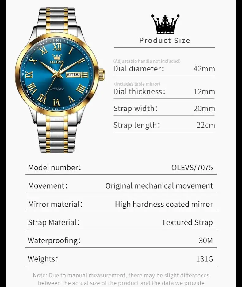 OLEVS Orologio automatico da uomo Moda classica scala romana Orologio da uomo in acciaio inossidabile Orologio da uomo meccanico da lavoro di lusso 7075