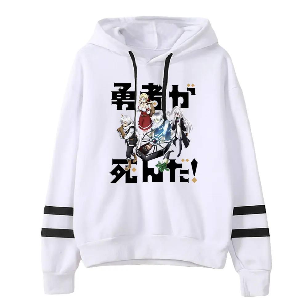 Hoodie de anime masculino e feminino, o herói lendário está morto, sem bolso, barras paralelas, moletons de manga, roupas Harajuku