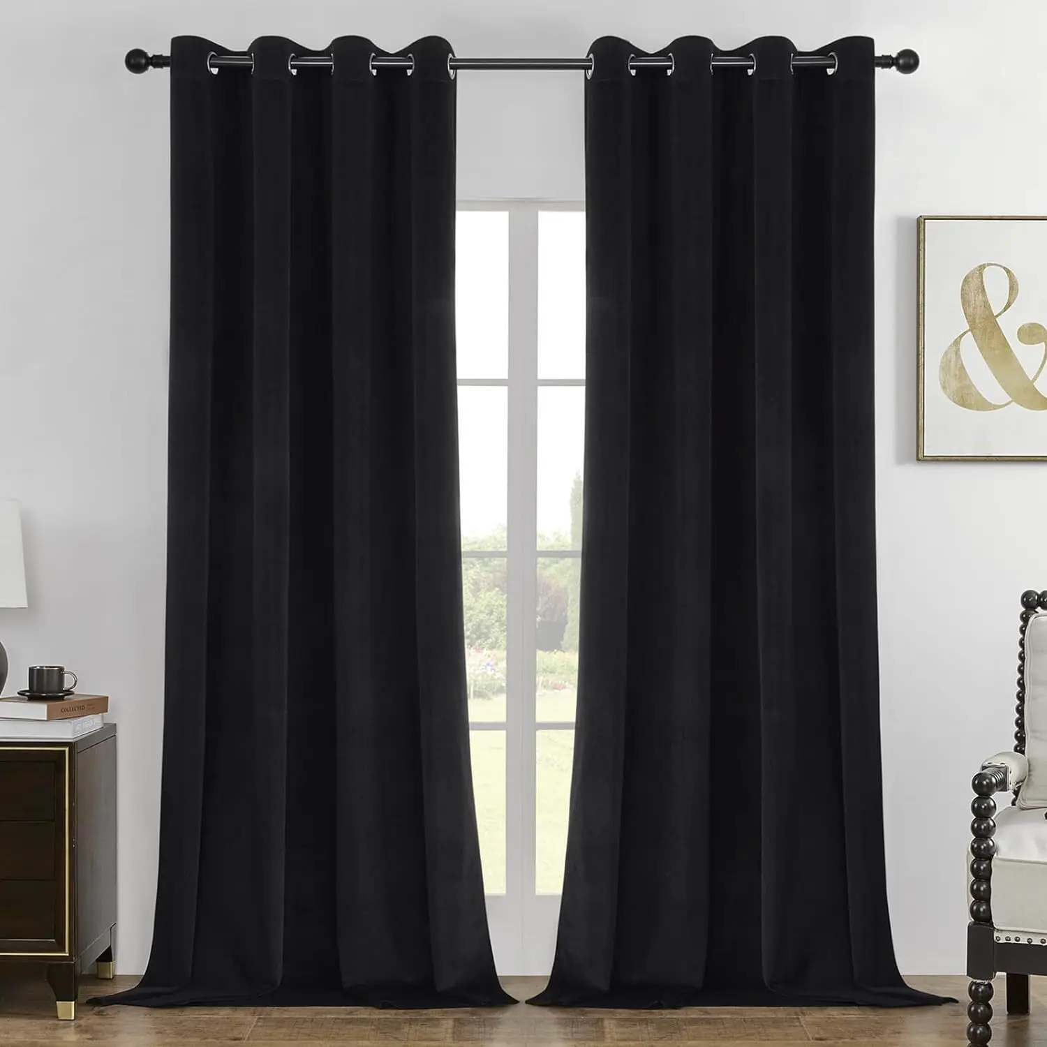 Customized full blackout composite flannel curtains simple living room bedroom velvet finished curtains wholesale