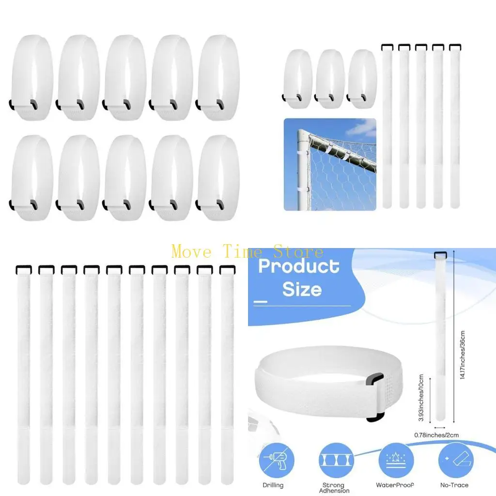 

92me 10pcs Soccer Net лента Fixing лента кабельная кабельная ремешок для футбольных целей.