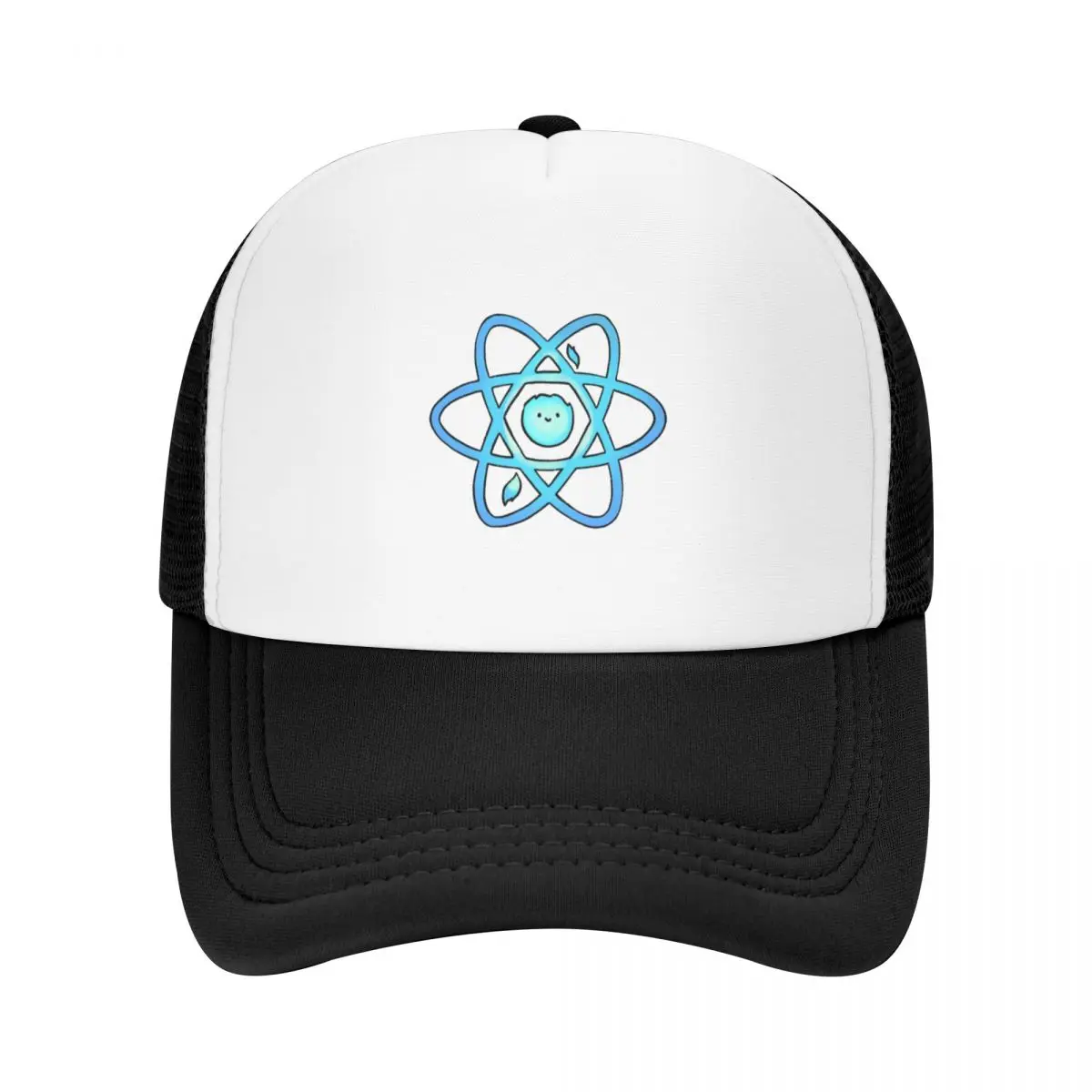 React Javascript JS Developer Happy State Components Atom Laptop or Skateboard Stickers for Coders Baseball Cap