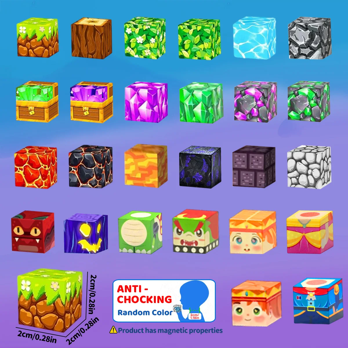 Blocs de construction magnétiques, ensemble de cubes magnétiques d'aventure de lave, jouet sensoriel STEM Montessori pour enfants, garçons et filles, cadeaux d'anniversaire