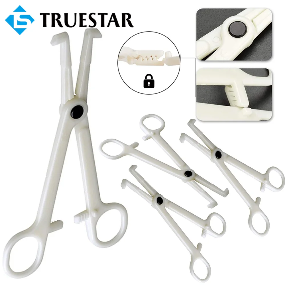 

30/20/5PCS Disposable Piercing Clamps Plastic Septum Forceps Claw Slotted Plier Ear Nose Lip Tongue Body Piercing Forcep Tools