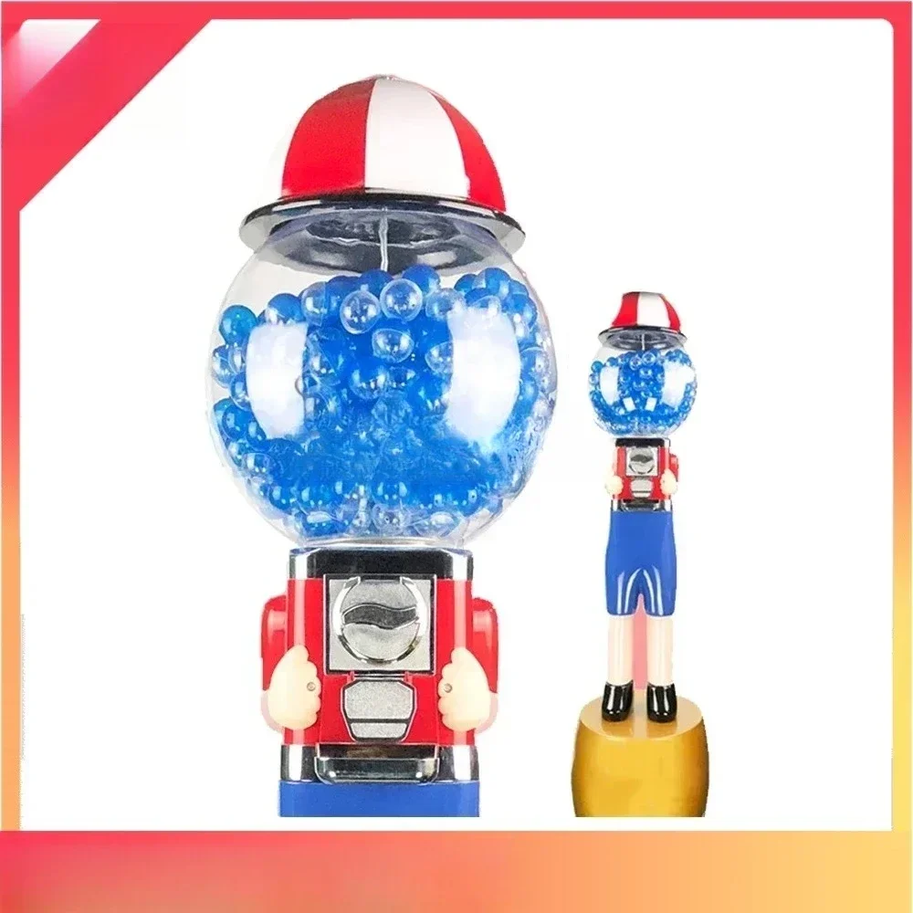 Small Coin Operated Gashapon Vending Machine, Transparent Capsule Toy Twisting Game Machine for Surprise Doll Balls