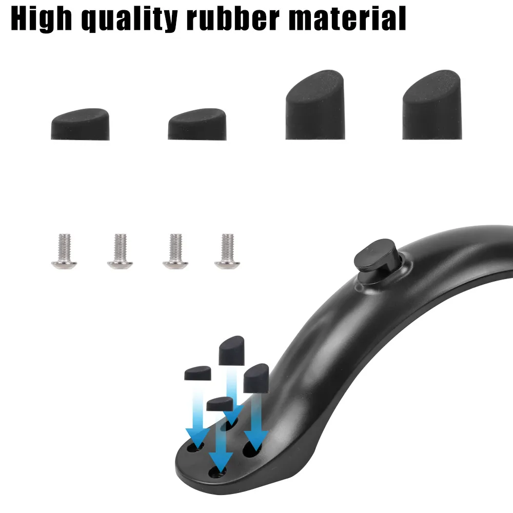 Rear Mudguard 4 Screw Fender Electric Scooter For Four-hole Screw Rear Fender Tail Light Screw Rubber Cap Sets Accessories Parts