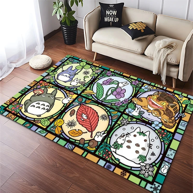Japanese Cat Anime Print Door Mat, Non-slip Carpet, Suitable for Living Room, Bedroom, Bathroom, Holiday Home Decoration