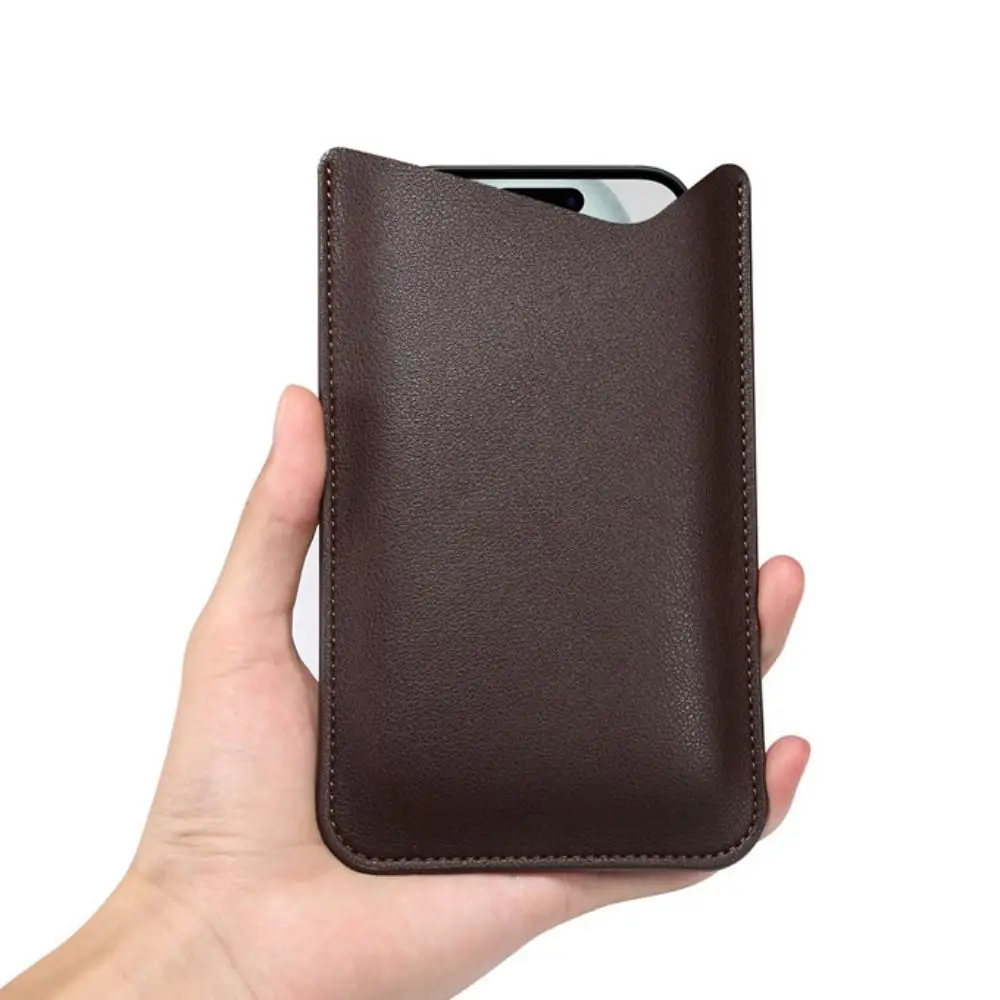 

Leather Case Mobile Phone Bag Lightweight Vertical Phone Protective Pouch Fall Prevention Waterproof Mobile Phone Pouch