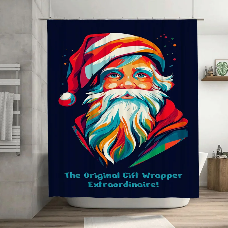 

Tuniu Химерный Санта-Клаус Набор занавесок для душа Рождественский праздник Декор для ванной комнаты Праздничное веселое искусство