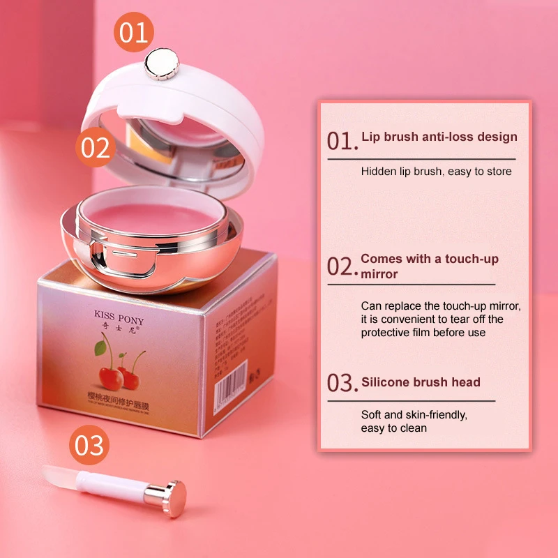 보습 체리 젤리 립 마스크 수분 공급 각질 제거 립 필름으로 죽은 피부 제거 건조함 개선 영양 공급 부드러운 립 케어