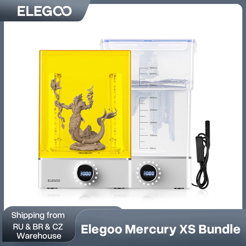 ELEGOO Mercury XS Bundle Wash and Cure z oddzielną stacją do prania do dużych drukarek 3D z żywicy, kompatybilny z SATURN 3 ULTRA