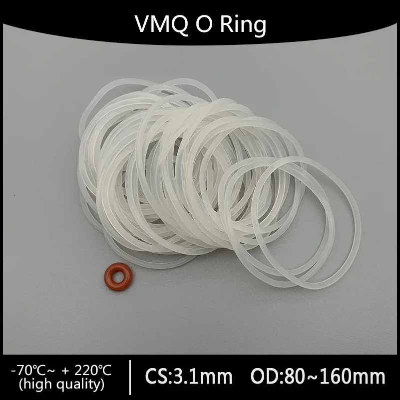 10pcs CS 3.1mm White Silicone VMQ O Ring Thickness Washers Gasket Food Grade Sealing Waterproof Insulated Rubber Silicon o-rings