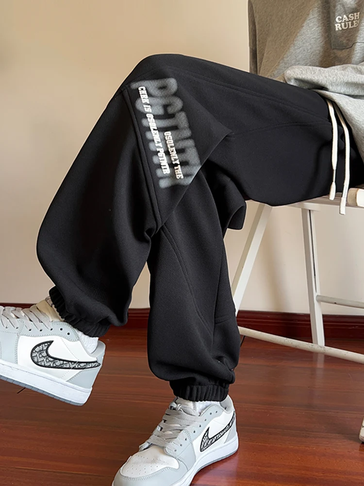 

Свободные повседневные спортивные брюки для мужчин, весна-осень, уличный стиль, баскетбольные штаны для подростков, большие размеры, свободный крой