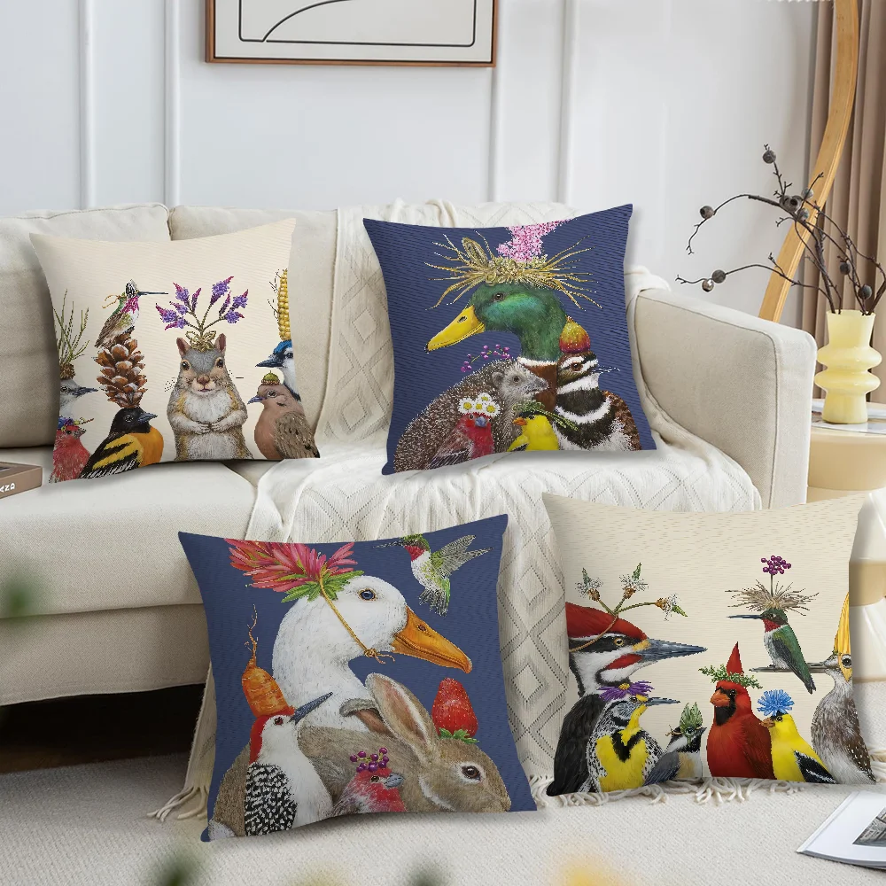 Fox Comfortable soft Pillow Case for Sofa Party Living Bird 