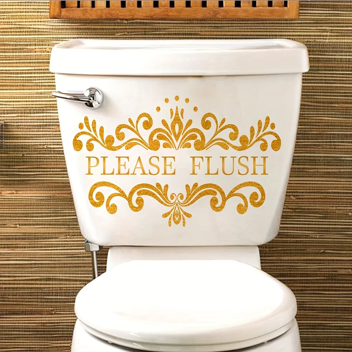 1PC Creative please flush flower toilet sticker Decal Living Room Removable Mural A gift for a friend Decoration Accessories