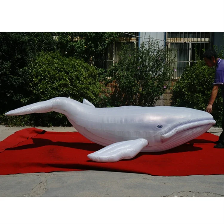 Giant inflatable white whale marine advertising